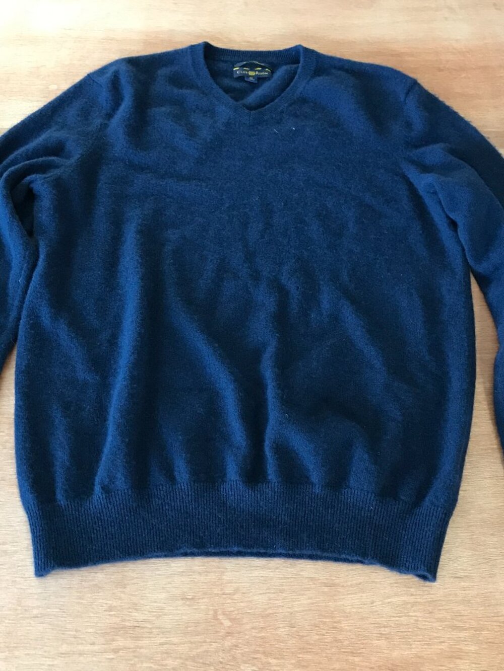 Club Room 100% Cashmere Pullover Sweater Women M Blue Long Sleeve Preppy 19681